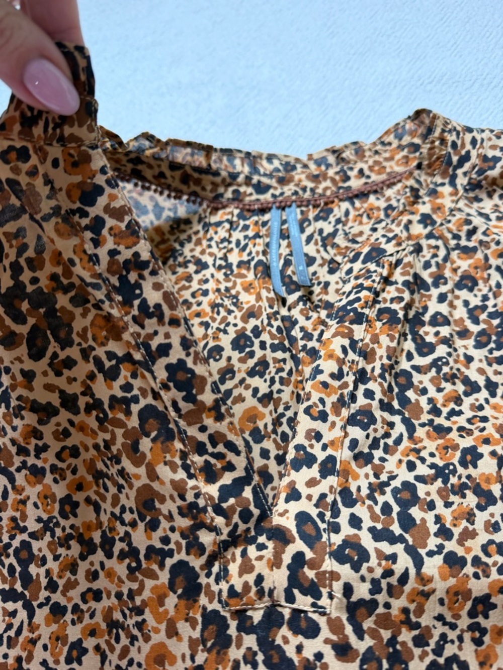 Anthropologie Ruffle Sleeve Animal Print Cheetah Tiered Dress XL Lightweight - Picture 7 of 8
